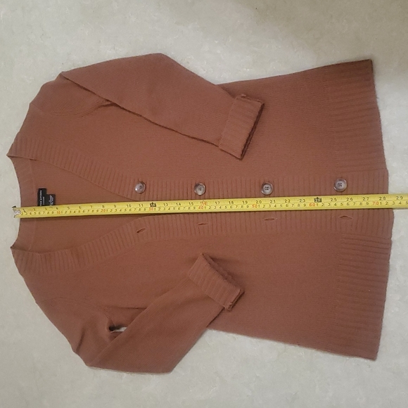 brown Sutton Studio cashmere cardigan, S - Picture 3 of 10